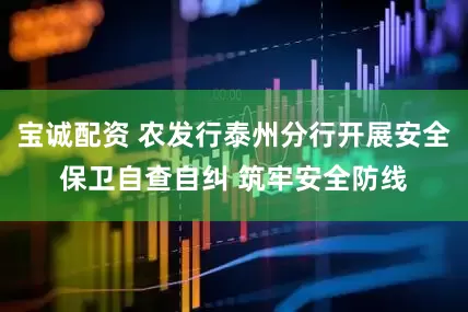 宝诚配资 农发行泰州分行开展安全保卫自查自纠 筑牢安全防线